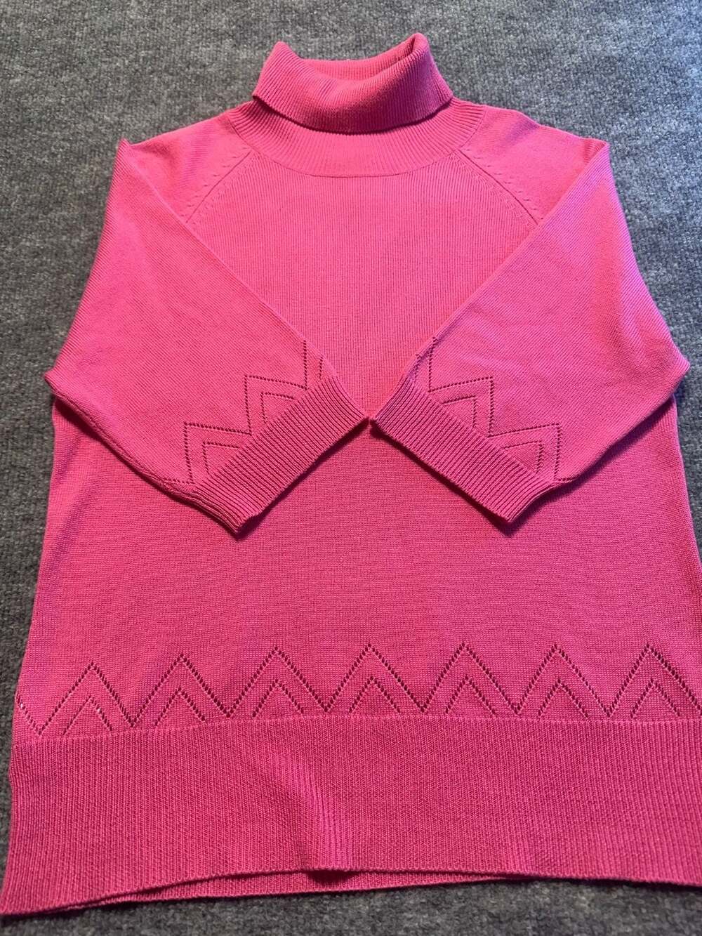Pink Silk Blend Turtleneck Sweater Size M Resort Retro Barbie Core Girlhood